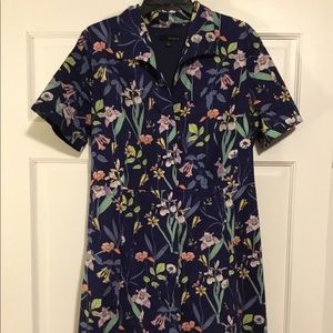 Tropical patterned shirt dress